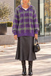 Febedress Plaid Hooded Relaxed Fit Pullover Sweater(in 6 Colors)