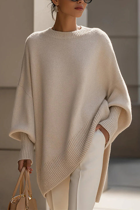 Febedress Crewneck Drop Shoulder Slouchy Pullover Sweater