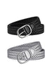 Febedress Faux Leather Metal Buckle Adjustable Braided Belt