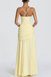 Febedress Sleeveless Back Criss Cross Solid Flowy Maxi Dress
