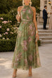 Febedress Sleeveless High Waist Floral Print Maxi Dress