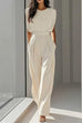 Febedress Round Neck Sleeveless High Waist Wide Leg Jumpsuit