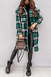 Febedress Long Sleeves Button Up Plaid Casual Shacket Jacket