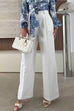 High Rise Pocketed Wide Leg Pants