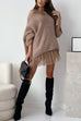 Febedress V Neck Drop Shoulder Slouchy Pullover Sweater