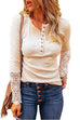Febedress Suzanne Lace Splice Long Sleeve Blouses