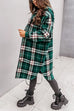 Febedress Long Sleeves Button Up Plaid Casual Shacket Jacket