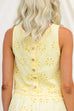 Sleeveless Buttons Detail Floral Lace Hollow Out Top