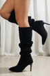 Febedress Faux Suede Pointed Toe Stiletto Heel High Boots