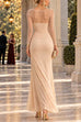 Febedress Mesh Long Sleeve Ruched Slit Maxi Dress