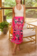 Febedress High Rise Tropic Print Midi Skirt