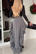 Chic High Low Ruffle Hem Maxi Skirt