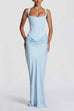Febedress Sleeveless Ruched Solid Bodycon Maxi Dress