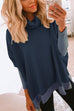 Febedress Cowl Neck Long Sleeve Side Split Sweatshirt