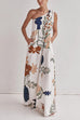 Febedress Tie Knot One Shoulder Floral Print Maxi Dress