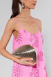Febedress Trendy Chain Glitter Oyster Clutch Bag