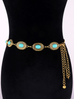 Febedress Turquoise Decorative Adjustable Metal Chain Belt