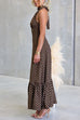 Halter Neck Backless Polka Dot Ruffle Maxi Dress