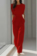 Febedress Round Neck Sleeveless High Waist Wide Leg Jumpsuit