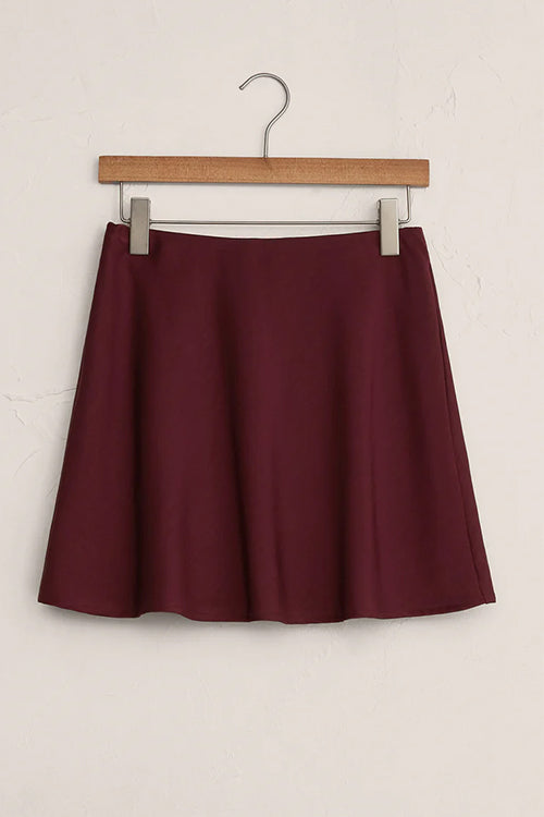 Febedress High Waist Solid Satin Mini Skirt