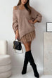 Febedress V Neck Drop Shoulder Slouchy Pullover Sweater