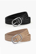 Febedress Faux Leather Metal Buckle Adjustable Braided Belt