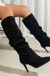 Febedress Faux Suede Pointed Toe Stiletto Heel High Boots