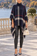 Febedress Chicest Tassel Lattice Cloak Poncho Sweater (A)