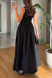 Febedress Crewneck Sleeveless Glitter Sequin Splice Maxi Dress