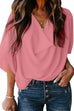 Febedress Cowl Neck Short Sleeve Drape Chiffon Shirt