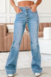 Febedress Distressed Bell Bottoms Pocketed Denim Pants