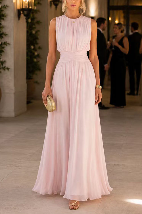 Febedress Crewneck Sleeveless High Waist Maxi Dress