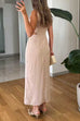 Febedress Crewneck Sleeveless Cut Out Waist Maxi Dress