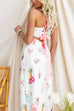 Sleeveless Back Lace-up Cut Out Floral Print Midi Dress