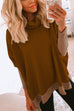 Febedress Cowl Neck Long Sleeve Side Split Sweatshirt