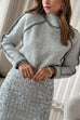 Mockneck Contrast Stitching Wool Knit Sweater