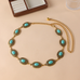 Febedress Turquoise Decorative Adjustable Metal Chain Belt