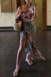 One Shoulder Sleeveless Floral Print One-piece Swimsuit