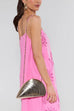 Febedress Trendy Chain Glitter Oyster Clutch Bag