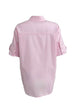 Lapel Short Sleeves Button Up Flower Detail Shirt