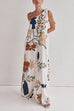 Febedress Tie Knot One Shoulder Floral Print Maxi Dress