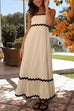 Febedress Spaghetti Strap Ric Rac Trim Swing Maxi Dress