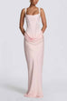 Febedress Sleeveless Ruched Solid Bodycon Maxi Dress