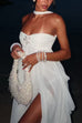 Febedress Sleeveless Open Back Ruffle Trim Slit Maxi Dress