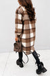 Febedress Long Sleeves Button Up Plaid Casual Shacket Jacket