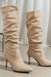 Febedress Faux Suede Pointed Toe Stiletto Heel High Boots