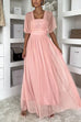 High Waist Versatile Tulle Maxi Dress