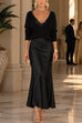Febedress V Neck Drop Shoulder Sweater and Satin Maxi Cami Dress Set (E)