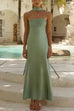 Febedress Strapless Tube Satin Maxi Dress