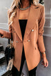 Febedress Lapel Double Breasted Open Front Blazer Jacket